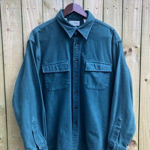 LL Bean Men's Flannel Chamois Cloth Button Down